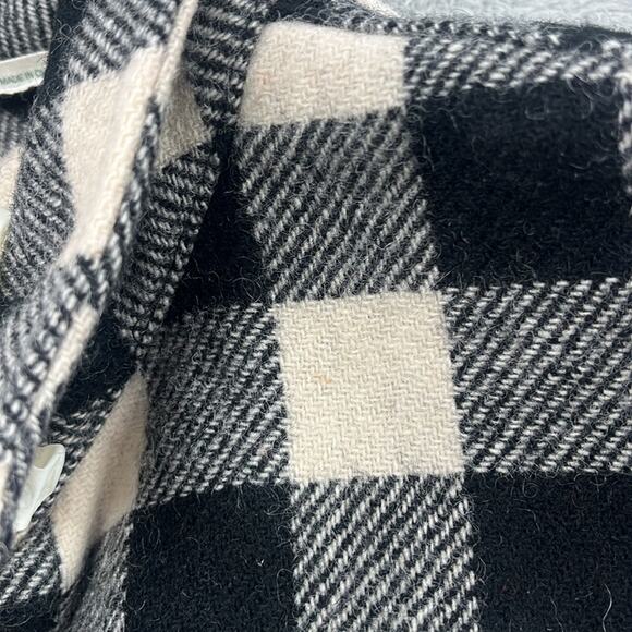 Woolrich S/M Women's Black, Ivory Plaid Shacket Shirt Jacket Wool Blend Button - Picture 11 of 16